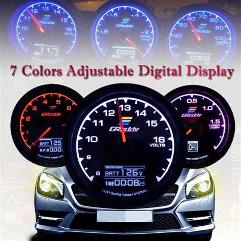 GReddy Multi D A Meter 7 Light Colors LCD Display With Voltage Water