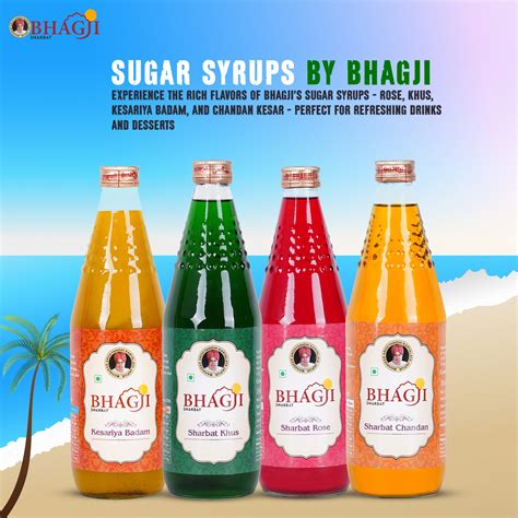 Sugar Syrups By Bhagji Rose Sharbat Khus Sharbat Kesariya Badam