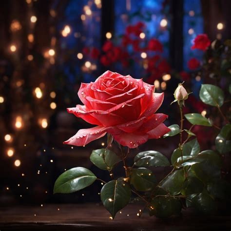 Premium Photo A Beautiful Red Magical Jasmine Rose With Magical