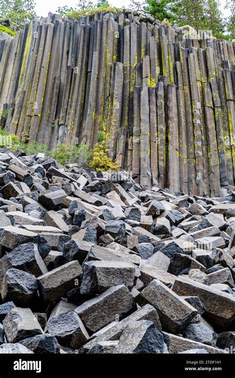 Rock Formation Of Columnar Basalt Devils Postpile National Monument