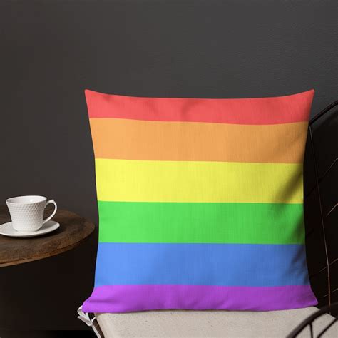 LGBT Gay Rainbow Square Throw Pillow LGBTQ Pride Decor Gift Etsy
