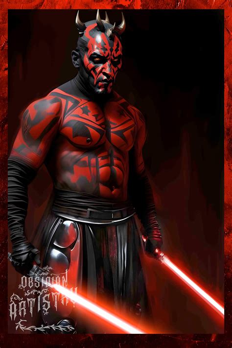 Darth Maul Poster Lightsaber High-quality Poster Large and Small Sizes ...