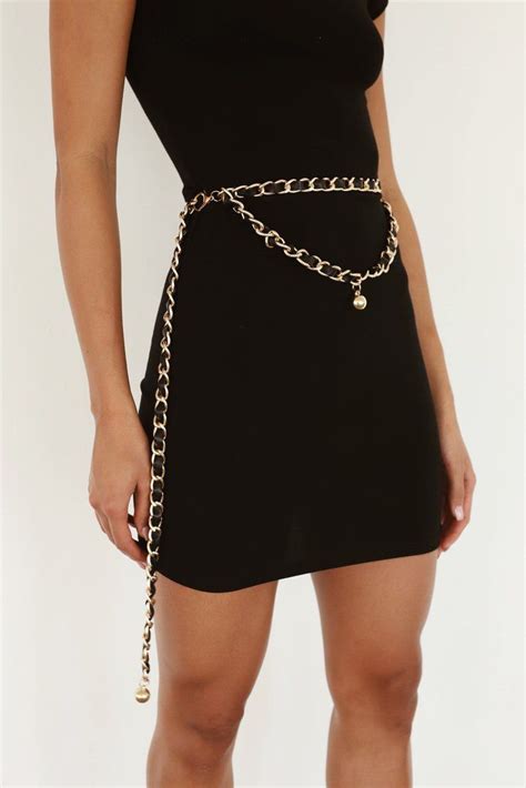 Classic Chain Belt Black The Kript Fashion Outfits Womens