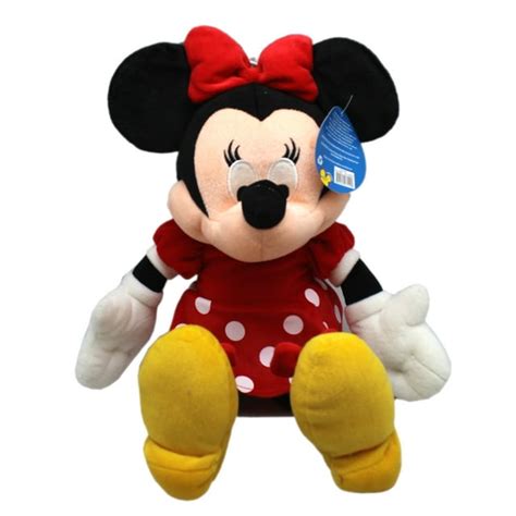 Disneys Minnie Mouse Red Polka Dot Dress And Solid Red Bow Plush Toy