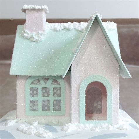 Putz House Snow Tutorial Glitter Houses Putz Houses Christmas