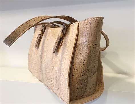 Cork Handbag In Natural And Brown Vegan Cruelty Free Eco Friendly