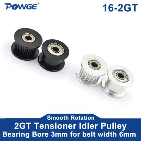 POWGE 2GT 2M 16 Teeth Synchronous Idler Pulley Bore 3mm With Bearing