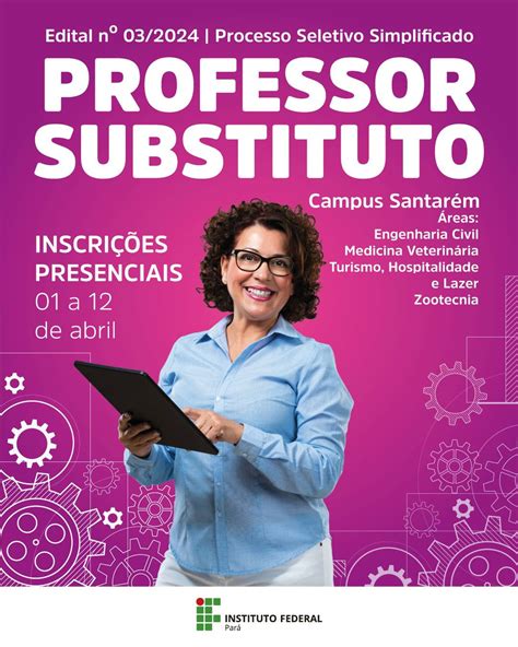 IFPA Santarém divulga PSS para contratação de professor substituto