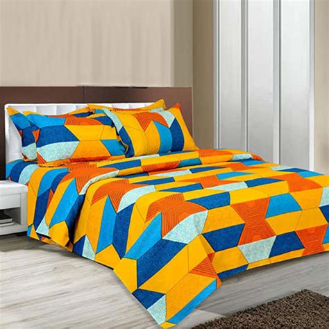 Colorful Geometric Design Double Bed Bedsheet: Gift/Send Home and Living Gifts Online J11124028 ...