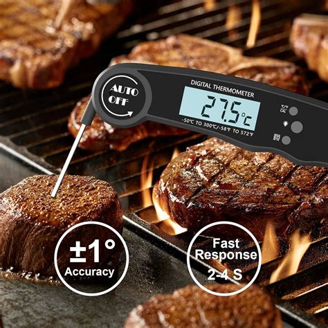 Review Instant Read Meat Thermometer. Best Waterproof Thermometer with ...