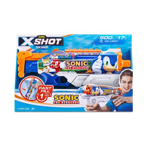 X Shot Water Fast Fill Skins Sonic The Hedgehog Hyperload Water Blaster