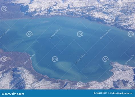 Bird S Eye View of the Lake from the Sky Stock Image - Image of ...