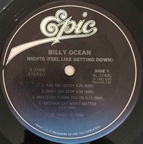 Billy Ocean Nights Feel Like Getting Down 1981 Vinyl Discogs