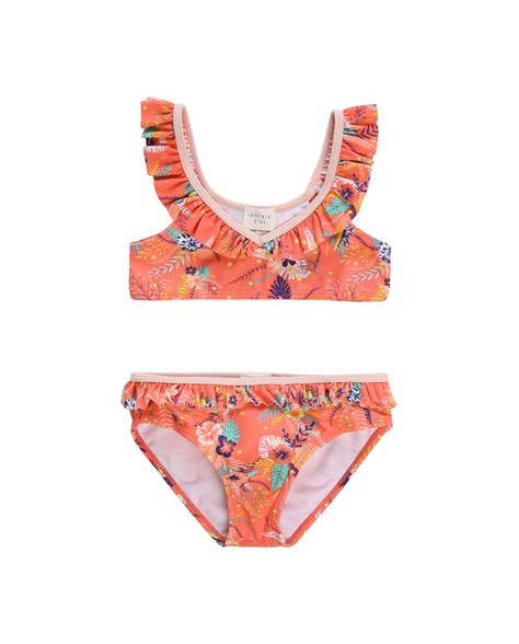 Bikini de niña de dos piezas con volantes Moda El Corte Inglés