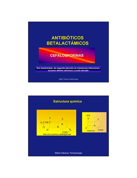 Cefalosporinas Material De Repaso Mabel Valsecia Farmacolog A