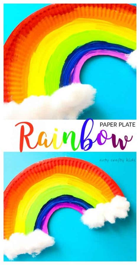 Easy Paper Plate Rainbow Craft - Arty Crafty Kids