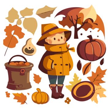 Fall Themed Sticker With A Coffee Cup Vector Clipart Sticker Design