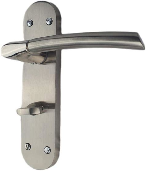 Indiana Bathroom Door Handles On Backplate Duo Polished And Satin