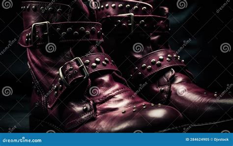 Shiny Black Leather Boots Exude Military Elegance And Glamour Generated