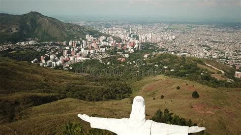 4K Footage of Cristo Rey in Cali, Colombia. Jesus Statue. Stock Footage ...