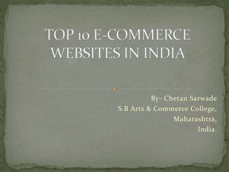 Top 10 E Commerce Websites In India Ppt