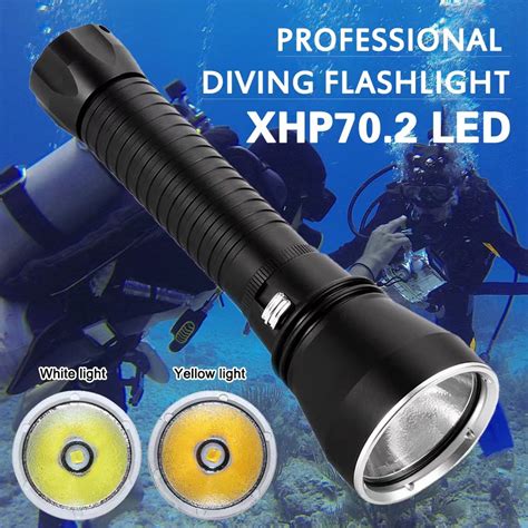 Powerful Lm A Diving Flashlight White Yellow Light Xhp Led