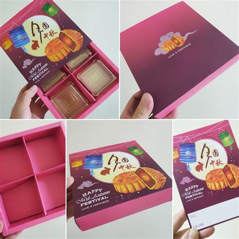 Jual 5pcs KARDUS PACKING KUE BULAN KOTAK MOONCAKE 100 Gr SEKAT 4 BOX