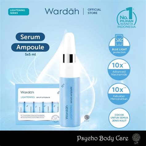 Jual Wardah Lightening Facial Serum Ampoule 5 Ml Original COD Shopee