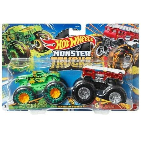 Hot Wheels Monster Trucks Demolition Doubles Gunkster VS Alarm Walmart In Monster