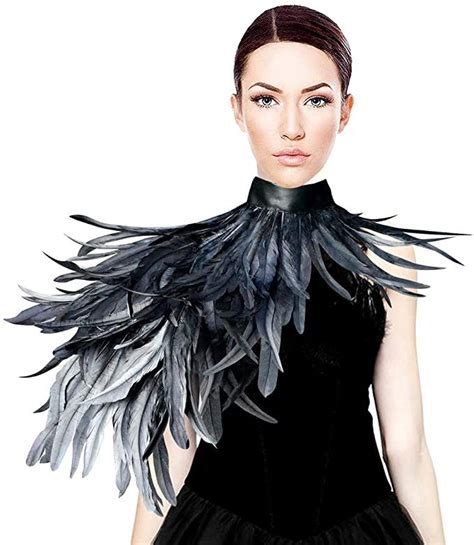 HOMELEX Feather Cape Shawl Costume Black Witch Wings Collar Adult Crow