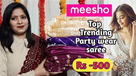 MEESHO Saree Haul 500 Meesho Party Wear Sequence Saree Haul