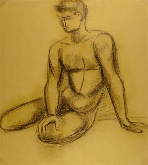 A Delamaire Nude Male Charcoal At 1stDibs
