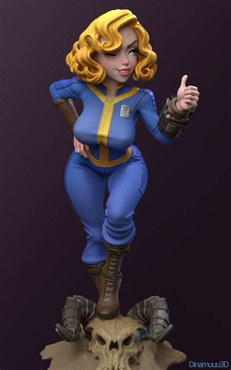 Vault Girl Fallout 3d Print Model Stl Image Video Renders Term 9 2023