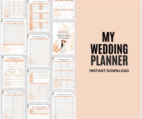 Wedding Planner Printable Pages Wedding Plan Bundle Wedding Planning