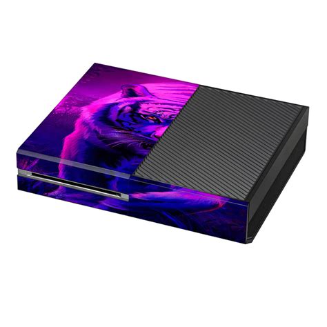 Skins Decals For Xbox One Console Tiger Prowl Pink Purple Neon Jungle