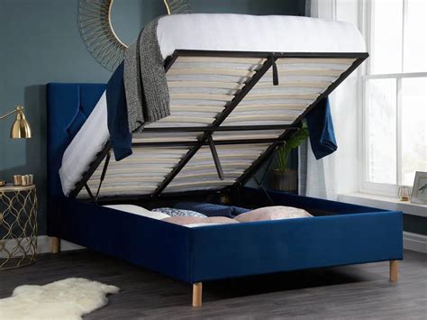 Birlea Loxley 5ft King Size Midnight Blue Fabric Ottoman Bed Frame