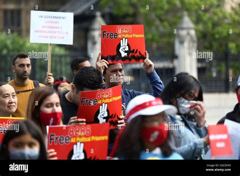 London England Großbritannien August 2021 Demonstranten