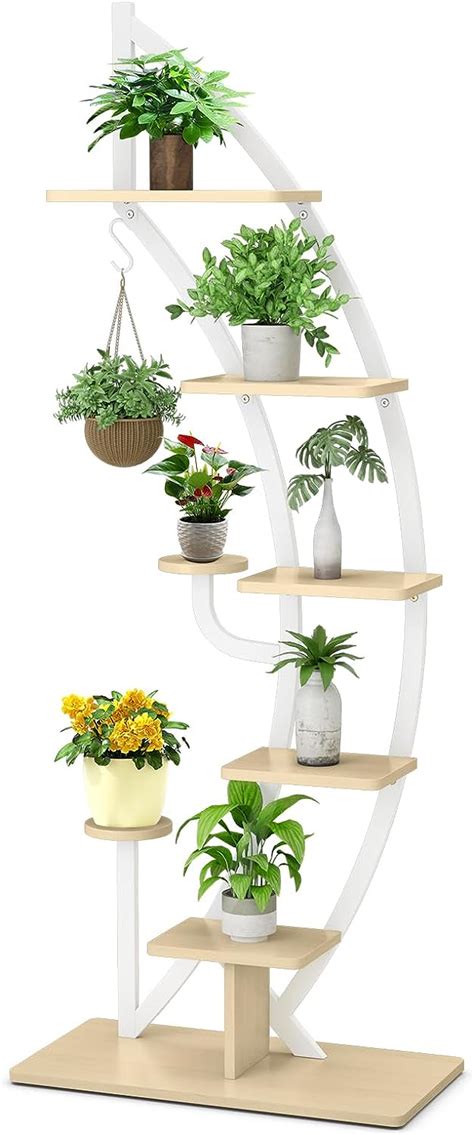 Goplus Support Pour Plantes En M Tal Niveaux Tag Re Fleurs En