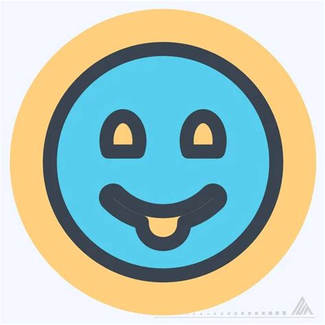 Icon Emoticon Big Grin Suitable Emoticon Symbol Flat Style Simple Stock