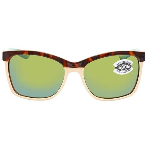 Costa Del Mar Anaa Tortoise Square Plastic Green Unisex Sunglasses ANA ...