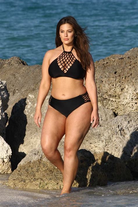 Ashley Graham Sizzles In A Black Bikini During A Photoshoot At The