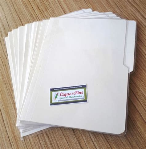 LIQUE PINE 12 PCS WHITE SHORT FOLDER WITH PLASTIC JACKET 16 PTS