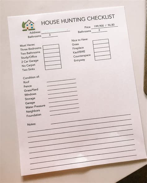 House Hunting Checklist - Free Printable | Skye McLain