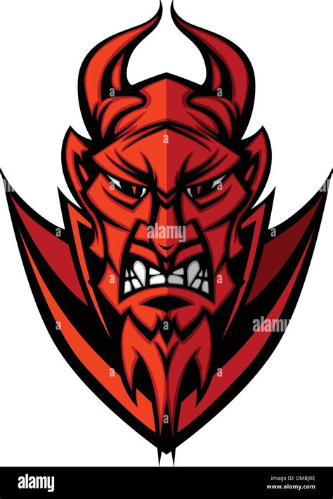 Demon Devil Mascot Head Vector Illustration Stock Vector Image And Art