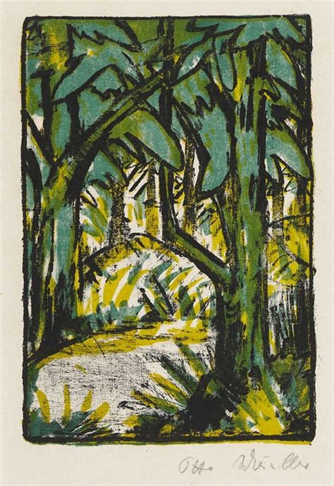 Waldlandschaft 1924 Otto Mueller 1874 1930 Kunstdruck Skizzen