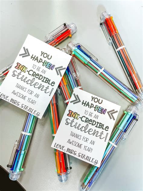 Ink Credible Student And Or Teacher Pen Gift Tag Etsy