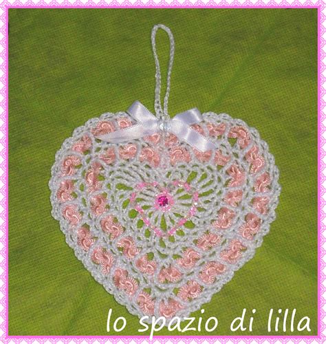 Lo Spazio Di Lilla Cuore Crochet Con Schema Crochet Heart With Diagram