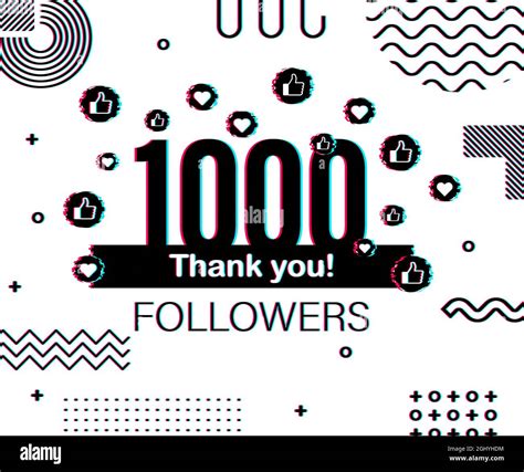 Thank You 1000 Followers Numbers Glitch Style Banner Congratulating