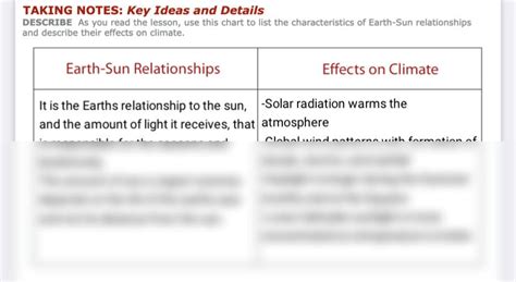 Solution Earth Sun Relationships Chart Studypool