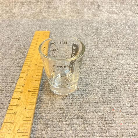 Vintage Mini Measure Shot Glass Tablespoon Teaspoon Ounces Milliliters